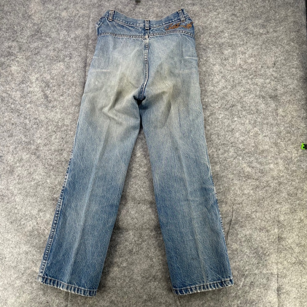 VTG 70s Levis Strauss Bareback Jeans Women 24x28 Blue Talon 42 Zipper Orange Tab